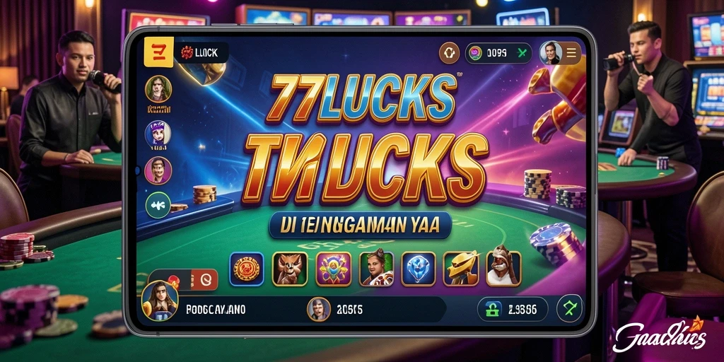 Tampilan gameplay Live Casino 77LUCKS dengan dealer langsung yang profesional.