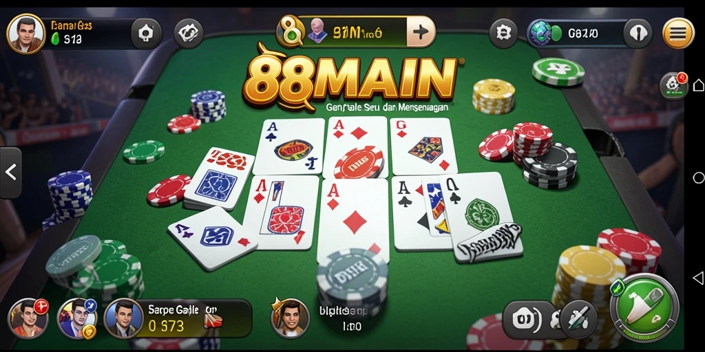 Screenshot gameplay 88MAIN dengan tampilan Gaple yang menarik.