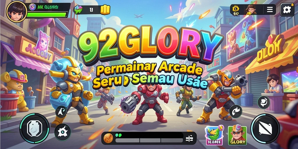 Screenshot gameplay 92GLORY menampilkan aksi arcade yang seru.