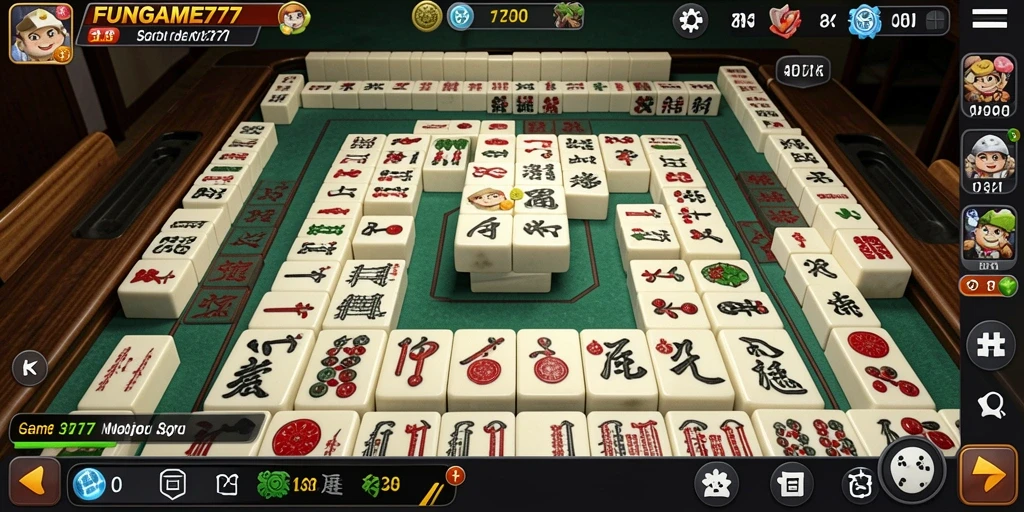 Screenshot gameplay FUNGAME777 menampilkan momen seru permainan Mahjong.