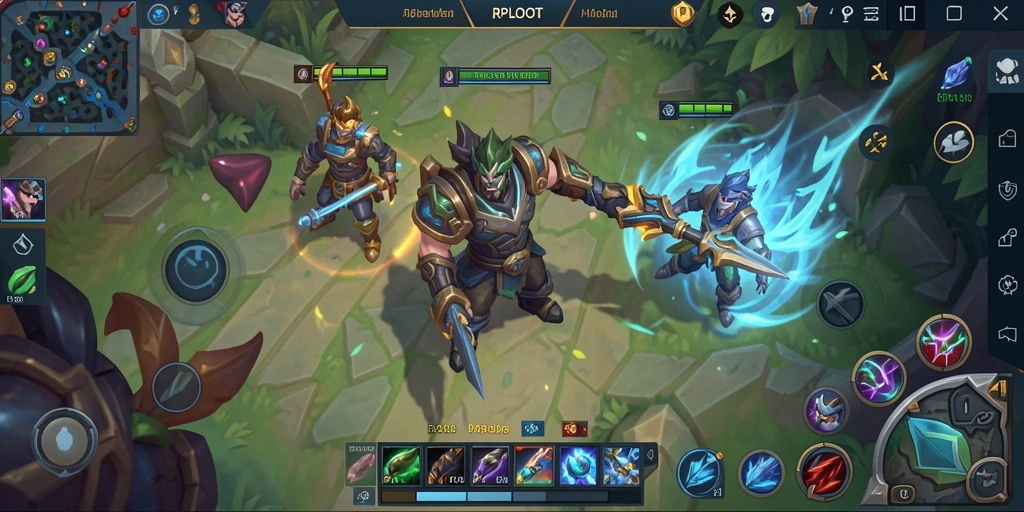 Screenshot utama RPLOOT menampilkan aksi seru di arena MOBA.