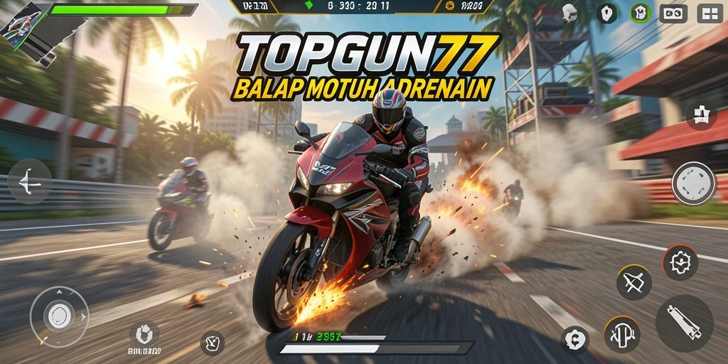 Gameplay seru dalam balapan motor yang mendebarkan.